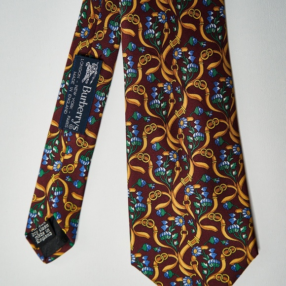 Burberrys Tie - Gold and Maroon - Picture 4 of 7